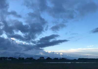 Clouds over detached homes